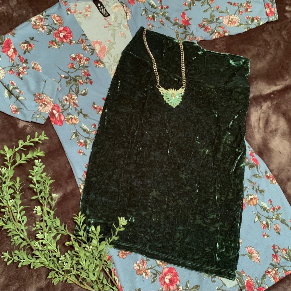 Green Velvet Elegant LuLaRoe Cassie Skirt